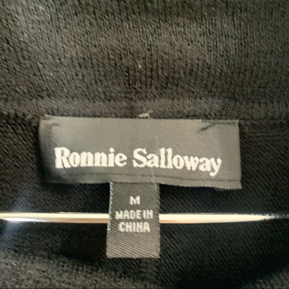 Ronnie Saloway Black Cowl Neck Tasseled Sweater Size Medium - Picture 7 of 9
